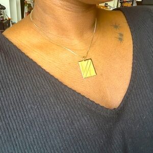 Luxury Square Charm With Adjustable Necklace 18k Gold Filled